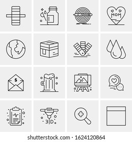 16 Business Universal Icons Vector. Creative Icon Illustration to use in web and Mobile Related project.