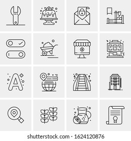 16 Business Universal Icons Vector. Creative Icon Illustration to use in web and Mobile Related project.