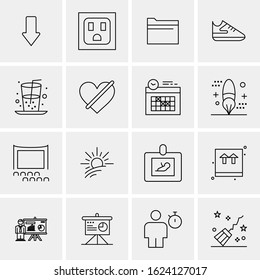 16 Business Universal Icons Vector. Creative Icon Illustration to use in web and Mobile Related project.