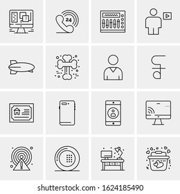 16 Business Universal Icons Vector. Creative Icon Illustration to use in web and Mobile Related project.