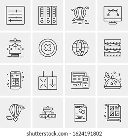 16 Business Universal Icons Vector. Creative Icon Illustration to use in web and Mobile Related project.