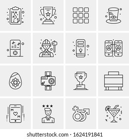 16 Business Universal Icons Vector. Creative Icon Illustration to use in web and Mobile Related project.
