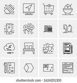 16 Business Universal Icons Vector. Creative Icon Illustration to use in web and Mobile Related project.