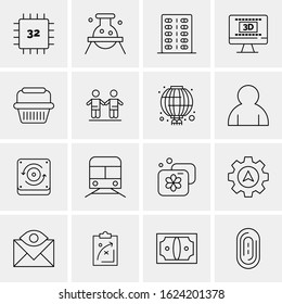 16 Business Universal Icons Vector. Creative Icon Illustration to use in web and Mobile Related project.