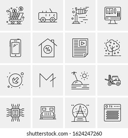 16 Business Universal Icons Vector. Creative Icon Illustration to use in web and Mobile Related project.