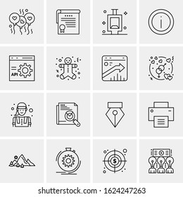 16 Business Universal Icons Vector. Creative Icon Illustration to use in web and Mobile Related project.