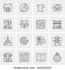 16 Business Universal Icons Vector. Creative Icon Illustration to use in web and Mobile Related project.
