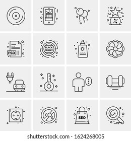 16 Business Universal Icons Vector. Creative Icon Illustration to use in web and Mobile Related project.