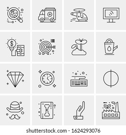 16 Business Universal Icons Vector. Creative Icon Illustration to use in web and Mobile Related project.