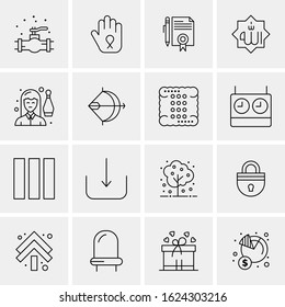 16 Business Universal Icons Vector. Creative Icon Illustration to use in web and Mobile Related project.