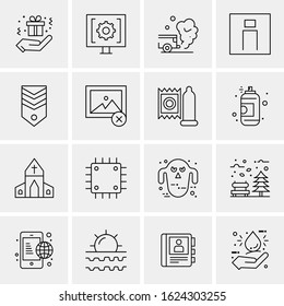 16 Business Universal Icons Vector. Creative Icon Illustration to use in web and Mobile Related project.
