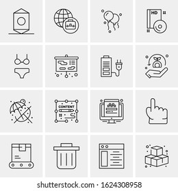 16 Business Universal Icons Vector. Creative Icon Illustration to use in web and Mobile Related project.