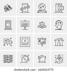 16 Business Universal Icons Vector. Creative Icon Illustration to use in web and Mobile Related project.