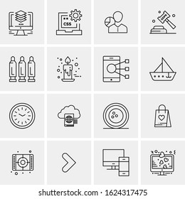 16 Business Universal Icons Vector. Creative Icon Illustration to use in web and Mobile Related project.
