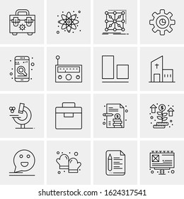 16 Business Universal Icons Vector. Creative Icon Illustration to use in web and Mobile Related project.