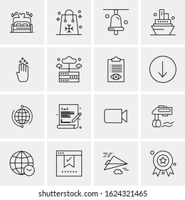 16 Business Universal Icons Vector. Creative Icon Illustration to use in web and Mobile Related project.