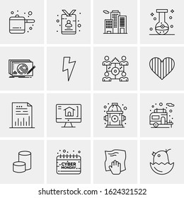 16 Business Universal Icons Vector. Creative Icon Illustration to use in web and Mobile Related project.