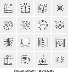 16 Business Universal Icons Vector. Creative Icon Illustration to use in web and Mobile Related project.