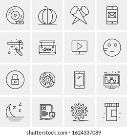 16 Business Universal Icons Vector. Creative Icon Illustration to use in web and Mobile Related project.