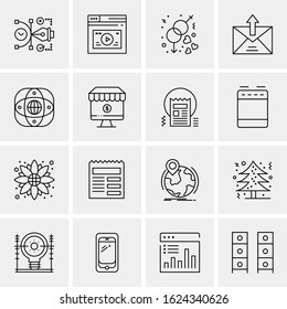 16 Business Universal Icons Vector. Creative Icon Illustration to use in web and Mobile Related project.