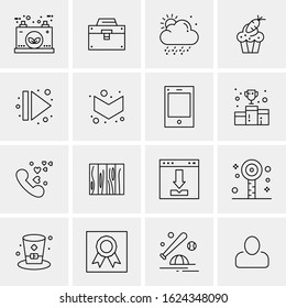 16 Business Universal Icons Vector. Creative Icon Illustration to use in web and Mobile Related project.