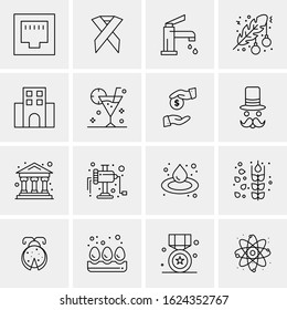 16 Business Universal Icons Vector. Creative Icon Illustration to use in web and Mobile Related project.
