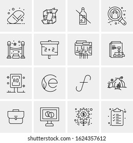 16 Business Universal Icons Vector. Creative Icon Illustration to use in web and Mobile Related project.