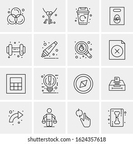 16 Business Universal Icons Vector. Creative Icon Illustration to use in web and Mobile Related project.