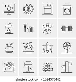16 Business Universal Icons Vector. Creative Icon Illustration to use in web and Mobile Related project.