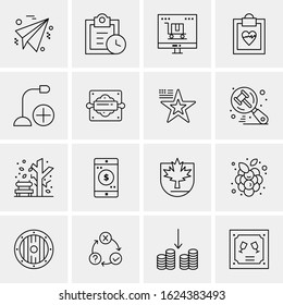 16 Business Universal Icons Vector. Creative Icon Illustration to use in web and Mobile Related project.