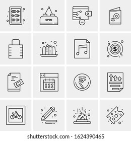 16 Business Universal Icons Vector. Creative Icon Illustration to use in web and Mobile Related project.