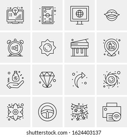 16 Business Universal Icons Vector. Creative Icon Illustration to use in web and Mobile Related project.