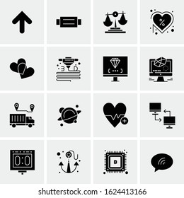 16 Business Universal Icons Vector. Creative Icon Illustration to use in web and Mobile Related project.