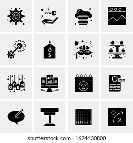 16 Business Universal Icons Vector. Creative Icon Illustration to use in web and Mobile Related project.