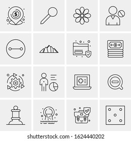 16 Business Universal Icons Vector. Creative Icon Illustration to use in web and Mobile Related project.