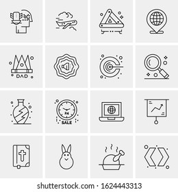 16 Business Universal Icons Vector. Creative Icon Illustration to use in web and Mobile Related project.