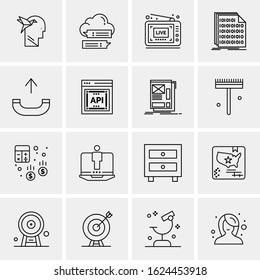 16 Business Universal Icons Vector. Creative Icon Illustration to use in web and Mobile Related project.