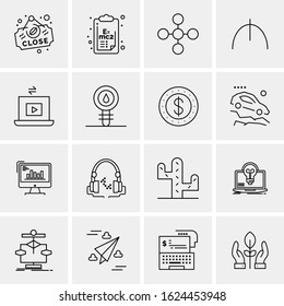 16 Business Universal Icons Vector. Creative Icon Illustration to use in web and Mobile Related project.