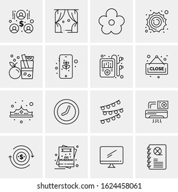 16 Business Universal Icons Vector. Creative Icon Illustration to use in web and Mobile Related project.