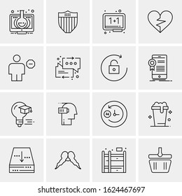 16 Business Universal Icons Vector. Creative Icon Illustration to use in web and Mobile Related project.