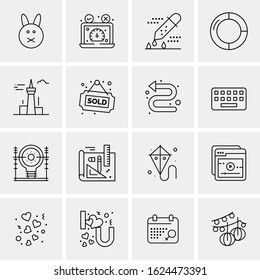 16 Business Universal Icons Vector. Creative Icon Illustration to use in web and Mobile Related project.