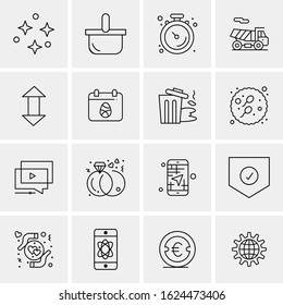 16 Business Universal Icons Vector. Creative Icon Illustration to use in web and Mobile Related project.