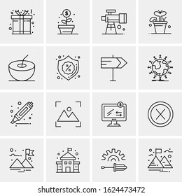 16 Business Universal Icons Vector. Creative Icon Illustration to use in web and Mobile Related project.