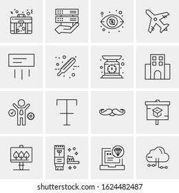 16 Business Universal Icons Vector. Creative Icon Illustration to use in web and Mobile Related project.