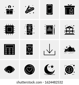 16 Business Universal Icons Vector. Creative Icon Illustration to use in web and Mobile Related project.