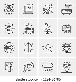16 Business Universal Icons Vector. Creative Icon Illustration to use in web and Mobile Related project.