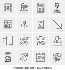 16 Business Universal Icons Vector. Creative Icon Illustration to use in web and Mobile Related project.