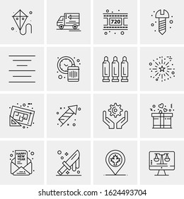 16 Business Universal Icons Vector. Creative Icon Illustration to use in web and Mobile Related project.