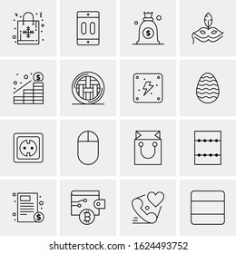 16 Business Universal Icons Vector. Creative Icon Illustration to use in web and Mobile Related project.