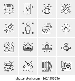 16 Business Universal Icons Vector. Creative Icon Illustration to use in web and Mobile Related project.